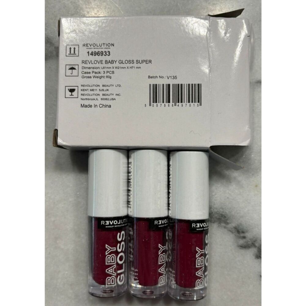 Revolution Baby Gloss Lip Oil Shade Super Lot of 3